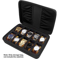10 Slots Watch Box Organizer/Men Watch Display Storage Case Fits All Watches up to 42mm with Extra 4 Pocket (Bag Only)