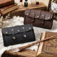 1pc Medieval PU Leather Waist Bag Viking Knight Costume Fanny Pack for Cosplay and Renaissance Festivals