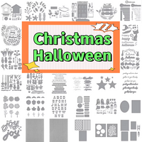 Flowers Autumn Halloween Ghost Metal Cutting Dies Clear Stamps Press Plate Stencil for DIY Scrapbook Craft Christmas 2025 New