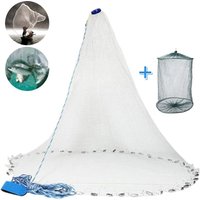 Fishing Cast Net Easy Hand Throw 3/4/5/6/7/8/9/10ft Radius Fishing Bait Net Nylon Mesh Casting Nets with Sinker Fishing Equipmen