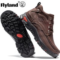 FLYLAND Men's Chukka Boots Casual Leather Shoes Fashion Vintage Handmade Male Sneakers