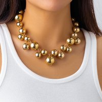 PuRui Exaggerated Mix Big Small Round Balls Imitation Pearl Necklace Choker for Women Cool Trendy Hip Hop Jewelry Collar Party