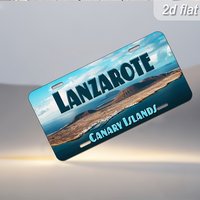 Lanzarote Canary Islands Coastal Island Volcanic Landscape Tropical Travel Style 2D Flat Printed License Plate Aluminum Metal Pa