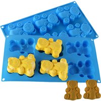 3D Cartoon Bear Cake Mold Animal Cookie Silicone Mould For Baking Chocolate Candy Kitchen Supplies Cupcake Decorating KeyChain