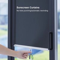 Curtains Retractable Roller Blinds With Suction Cup Portable Roll Curtain Black Blackout Curtains Window