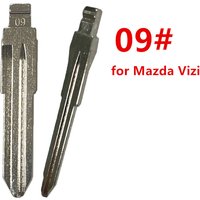 10pcs 09# MAZ24 Car Key Blank Metal Uncut Flip Remote Key Blade for Mazda Vizi for Keydiy KD Xhorse VVDI JMD Remote Key Blanks