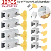 1-10PCS Adjustable Window Lock Stopper Safety Locks Restrictor for Baby Kids Non Punch Sliding Door Window Limit Lock Hardware