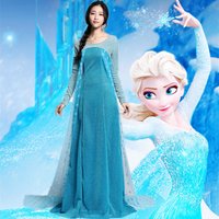 Elsa Princess Dress Halloween Adult Ice And Snow Festival Tailcoat Ball Gown Costume Polyester Fiber Pure E-commerce Sale