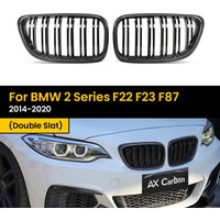 Real Dry Carbon Fiber Racing Grills For BMW 2 Series F22 F23 F87 2014-2020 Double Slat Front Bumper Kidney Hood Grille