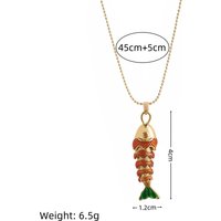 Summer Ocean Series Colorful Fish Necklace Personalized Fashion Goldfish Gold Plated Color Preserving