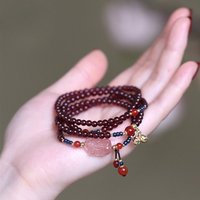Natural Garnet Multilayer Brave Bracelet Wine Red Bracelet Chinese Style Jewelry Ladies High-end Hand Jewelry Gift