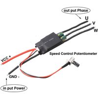 DC 7-24V Brushless Motor Driver 200W BLDC 3-Phase Hallless DC Motor Drive Board DC Brushless Potentiometer BLDC Controller ESC