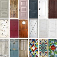 3D Realistic Wooden Pattern Door Sticker Self Adhesive PVC Vintage Oriental Full Door Wrap Mural Wallpaper Removable decoration