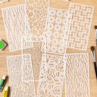 4pc/set Stencil Template Floral Pattern Design Hollow-out Drawing for Spray Painting Coloring Handwritten Posters Crafts Journal