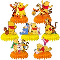 Winnie The Pooh Honeycomb Desktop Decor Winnie Birthday Party DIY Table Toppers Decor Kids Baby Shower Party Supplie