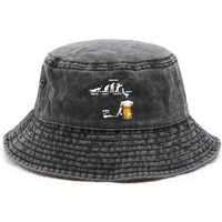 Party Humor Cotton Washed Bucket Hat Vintage Fishing Hat for Men Sun Protection Outdoor Pub Culture Cap Funny Weekend Theme Hats