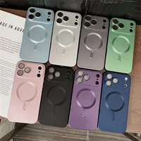 For Magsafe Magnetic Wireless Charge Case For iPhone 17 16 15 14 13 12 11 Pro Max 17Air 16e Silicone Glass Lens Protection Cover