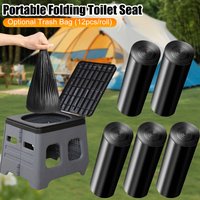 Portable Folding Toilet Seat 12-72PCS Optional Garbage Bags Outdoor Camping Multifunction Toilet Travel Foldable Emergency Potty