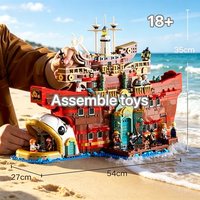 Bandai 75640 MOC Street View Floating Restaurant Building Blocks Party Favor Birthday Christmas Gift compatible with LEGO bricks
