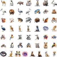 AliExpress 50PCS Cartoon Australia Kangaroo Koala Graffiti Stickers DIY Decorative Guitar Bike Helmet Laptop Waterproof Decals Kids Toys