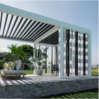 Backyard Panel Pergola Photovoltaic Pergola With Electrical Opening Louvre Roof Aluminum Pergola