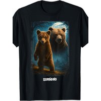 Somiedo Bear Cub Mother Graphic Tee Cotton Short Sleeve T-Shirt Trip Casual Fashion Gift