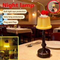 Retro Pudding Night Light, Desktop Decor light, Bedroom LED Table Lamp With Battery, Bedside Sleep Light, Suitable For Gift