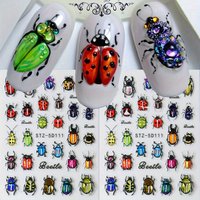 2PCS Summer flower animal relief nail stickers, easy to apply for nail decoration DIY, gifts, party and wedding makeup styling