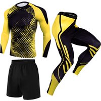 Männer Workout Sport Anzug Gym Fitness Kompression Sportswear-Set Laufen Jogging Sport Tragen Kleidung Übung Rashguard Trainingsanzug