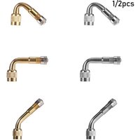 AliExpress 1/2pcs Hot 45/90/135 Degree Brass Cycling Accessories Adapter for Car Air Tyre Valves Valve Extension Stem