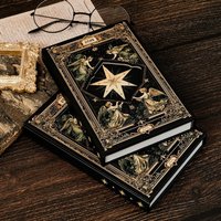 Explosive Vintage Tarot Themed High Appearance Level Notebook Personality Black Gold Hardcover Portable Notebook