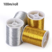 100 metres Spool DIY Crafts Sewing Machine gold wire Embroidery Thread Cross Stitch