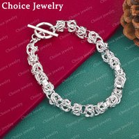 925 Sterling Silver Many Circle Chain Bracelet For Women Men Fashion Wedding Engagement Party Charms Jewelry Accessories