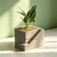 Square Cement Clay Flowerpot Succulent Plants Pot Silicone Mold Stairs Shape Concrete Planter Plaster Home Decor Molds