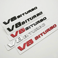 3D ABS Chrome V8 BITURBO Logo Car Fender Side Badge Decal for Mercedes Benz AMG C63S C63 E63 G63 G500 - Car Sticker Accessory