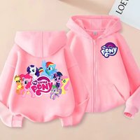 My Little Ponys Children Hoodies Coat Kawaii Cartoon Printed Zippered Hoodie Kids Autumn Casual Jacket Winter Girls Clothes
