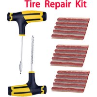 Car Tire Repair Tools Kit with Puncture Studding Plug Rubber Strips Tubeless Motorcycle Tyre Repair Tool Set for Auto Truck Tire