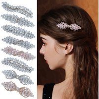Fashion Barrette Cubic Zirconia Leaf Hair Clips for Women Accessories Bridal Wedding Hair Jewelry Party Bride Headpiece