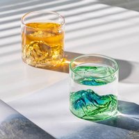 1pcs Iceberg Shaped Glass Cup Heat-resistant Tea Mug 170ml/320ml Multiple Color Water Cups Personalized Drinking Glasses Cups