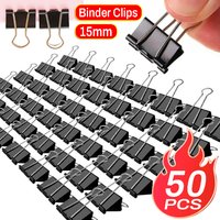 Black Foldback Metal Paper Clips Notes Letter Paper Document Grip Clamps Ticket Test Clip Home Office School Stationery 50-10pcs
