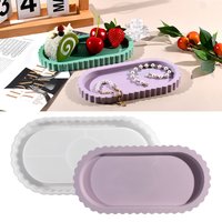 Oval Lace Mirror Tray Silicone Mold, Plaster Casting Tray Storage Box, suitable for home DIY decor and handmade gift crafting