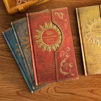 Retro Magic Notes Magnetic Buckle Notebook Classic Design Color Page Illustration Hardcover Diary Student Notepad