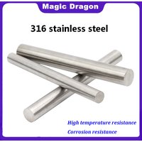 316 Stainless Steel Round Rod Bar Ground Stock Linear Shaft, 100-550mm length M3 M4 M5 M6 M8 M10 M12 M14 M15 M16 M18 M20