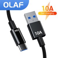 Olaf Woven USB Type C Cable 120W 10A Super Fast Charge Type C Charger Data Charging Wire For Huawei Honor USB A To USB C Cable
