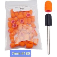 50PCS Nail Drill Sanding Caps with Mandrel, 4 Sizes 5-13mm, for Manicure Pedicure & Callus Remover
