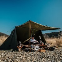 OneTigris ROC SHIELD Tent TC Version Configurable Camping Shelter with Poles Beach Tent for Bushcrafting Backcountry Retreat