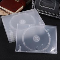 6PCS CD Storage Box Transparent DVD Case CD Package Portable for Home Cinema - Single Disc