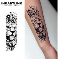 Lion head temporary tattoo sticker, waterproof magic tattoo, lasts to 15 days fake tattoo, semi permanent tattoo