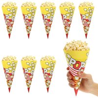 50 Pcs Popcorn Triangle Bag Popcorn Small Cone Bottom Paper Bag Disposable Popcorn Cone Bags Paper Cup Holder Food Containers