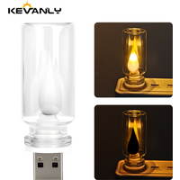 1PCS USB Glass Bottle Night Light Candle Shaped Plug and Play Colorful Transparent PC Computer Light Interior Atmosphere Lamp